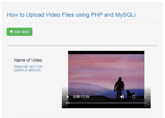 How to Upload Video Files using PHP and MySQLi
